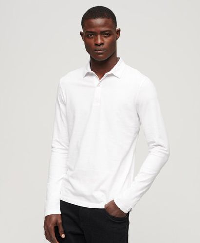 Men's Studios Long Sleeve Jersey Polo Shirt / Optic - Size: L - Superdry - Modalova