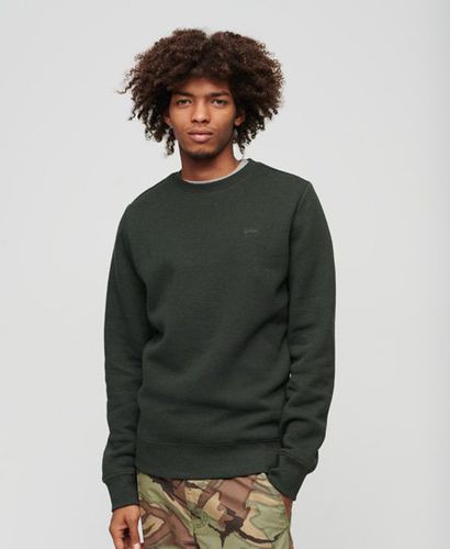 Men's Essential Logo Crew Sweatshirt Green / Dark Olive Marl - Size: S - Superdry - Modalova