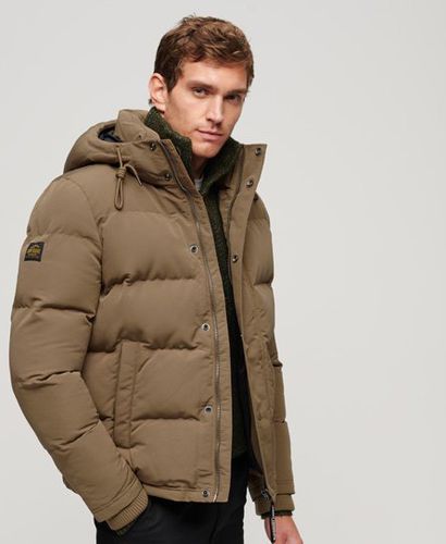 Men's Everest Short Hooded Puffer Jacket Brown / Sandstone Brown - Size: XL - Superdry - Modalova
