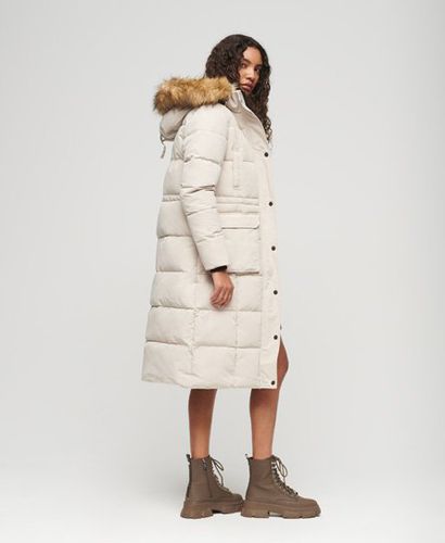 Women's Everest Longline Puffer Coat / Chateau Gray - Size: 12 - Superdry - Modalova