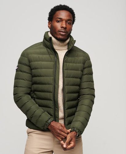 Men's Fuji Printed Padded Jacket Green / Dark Moss Green - Size: L - Superdry - Modalova