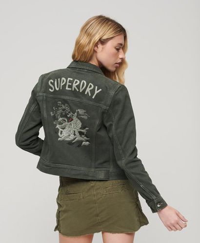 Damen Verkürzte St Tropez Workwear-Jacke Bedruckt, Größe: 38 - Größe: 38 - Superdry - Modalova