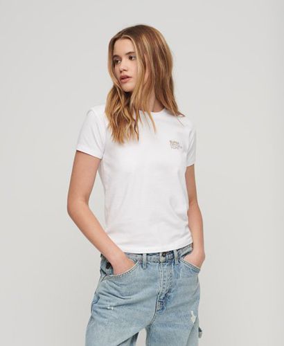 Women's Sport Luxe Logo Fitted Cropped T-Shirt White / Brilliant White - Size: 14 - Superdry - Modalova