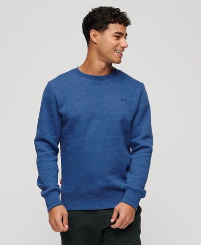 Men's Essential Logo Crew Sweatshirt Blue / Midwest Blue Marl - Size: S - Superdry - Modalova
