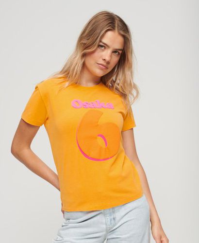 Women's Osaka Graphic Short Sleeve Fitted T-Shirt Yellow / Saffron Yellow - Size: 10 - Superdry - Modalova