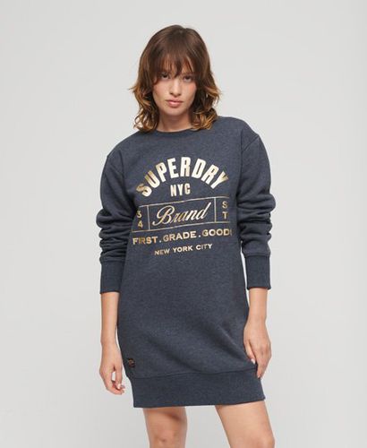 Women's Luxe Jerseykleid mit Metallic-Logo - Größe: 38 - Superdry - Modalova