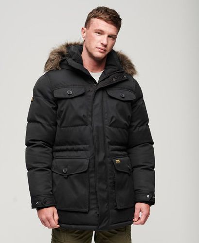 Men's Chinook Faux Fur Parka Coat Black / Noir - Size: S - Superdry - Modalova