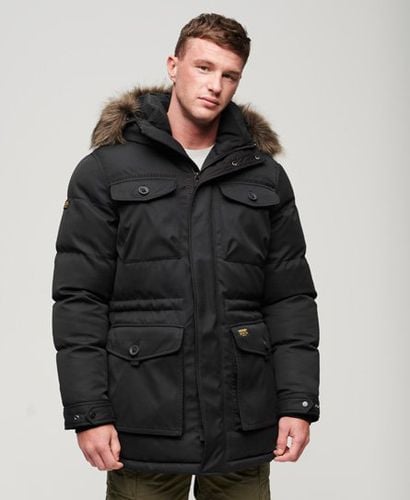 Men's Chinook Faux Fur Parka Coat Black / Noir - Size: XL - Superdry - Modalova