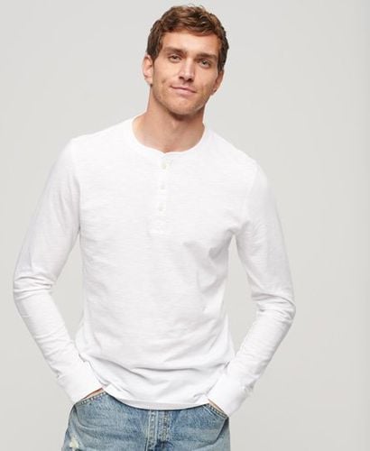 Men's Long Sleeve Jersey Henley Top White / Optic - Size: Xxl - Superdry - Modalova