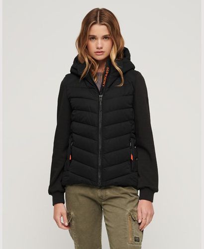 Women's Hooded Storm Hybrid Padded Jacket Black - Size: 14 - Superdry - Modalova