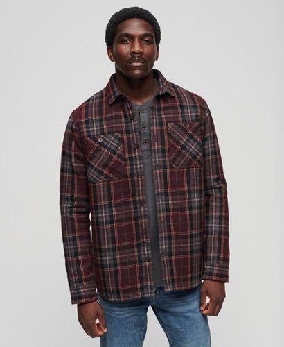 Men's The Merchant Store - Quilted Overshirt / Chocolate Check - Size: L - Superdry - Modalova