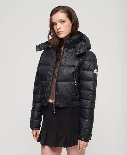 Women's Classic Crop Hooded Fuji Jacket, Black, Size: 14 - Superdry - Modalova