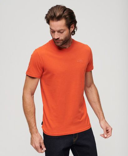 Men's Vintage Logo Embroidered T-Shirt Orange / Denim Co Rust Orange - Size: M - Superdry - Modalova