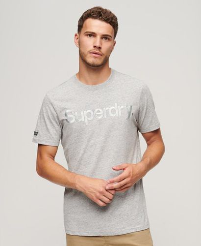 Men's Tonal Embroidered Logo T-Shirt Grey / Athletic Grey Marl - Size: M - Superdry - Modalova