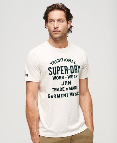 Men's Athletic Script Graphic T-Shirt / Oat Marl - Size: M - Superdry - Modalova