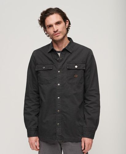 Men's Organic Cotton Canvas Workwear Overshirt Black - Size: L - Superdry - Modalova