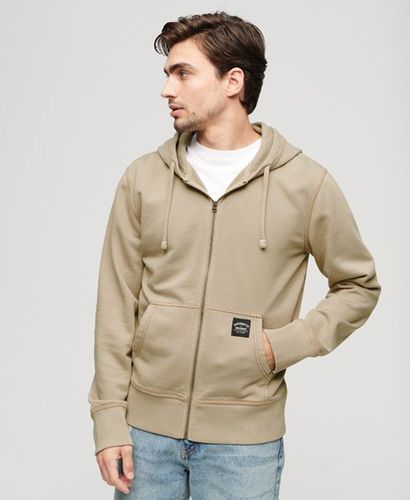Men's Mens Loose Fit Contrast Stitch Relaxed Zip Hoodie, , Size: L - Superdry - Modalova