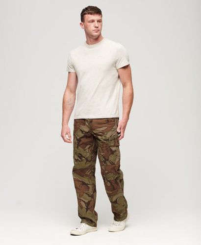 Men's Organic Cotton Baggy Cargo Pants Green / Outline Camo - Size: 30/32 - Superdry - Modalova