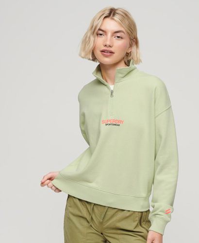 Women's Sportswear Logo Boxy Half Zip Sweatshirt / Tender - Size: 10 - Superdry - Modalova