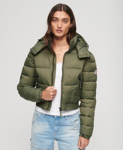 Women's Crop Hooded Fuji Jacket Green / Dusty Olive Green - Size: 10 - Superdry - Modalova