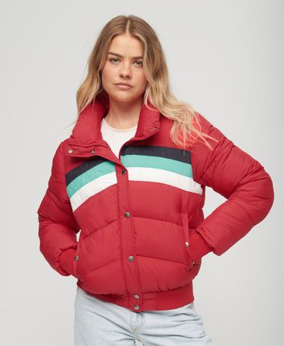 Women's Retro Panel Short Puffer Jacket / Alpine - Size: 14 - Superdry - Modalova