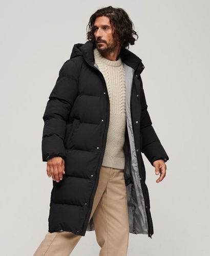 Men's Longline Hooded Puffer Coat Black - Size: XL - Superdry - Modalova