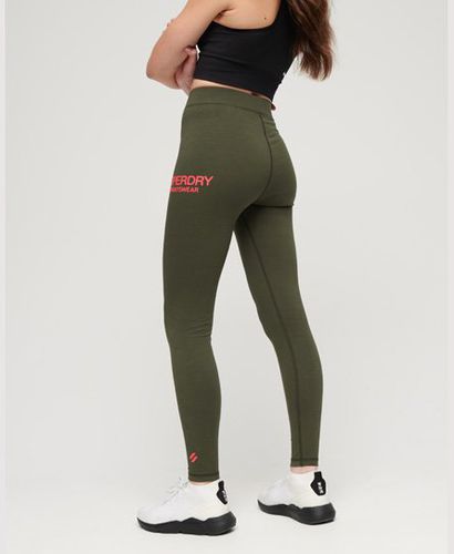 Women's Core Sports High Waisted Leggings Green / Dark Moss Green - Size: 8 - Superdry - Modalova