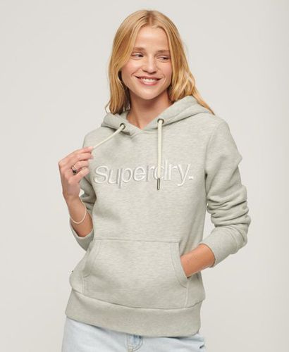 Women's Tonal Embroidered Logo Hoodie / Glacier Grey Marl - Size: 10 - Superdry - Modalova