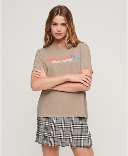 Women's Sportswear Logo Relaxed T-Shirt Light Grey / Warm Grey - Size: 10 - Superdry - Modalova