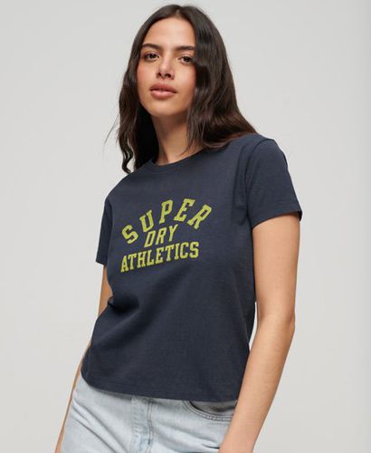 Women's Athletic Essentials Graphic 90s T-Shirt Blue / Blueberry Navy - Size: 12 - Superdry - Modalova