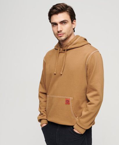 Mens Loose Fit Contrast Stitch Relaxed Hoodie, Camel, Size: M - Superdry - Modalova