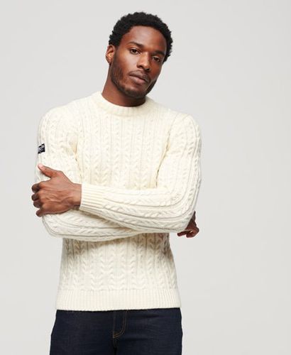 Men's Jacob Crew Jumper White / Winter White - Size: M - Superdry - Modalova