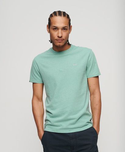 Men's Organic Cotton Essential Small Logo T-Shirt Turquoise / Sage Marl - Size: S - Superdry - Modalova