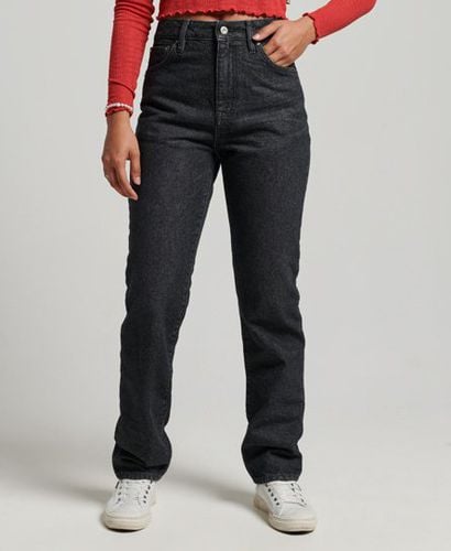 Women's Organic Cotton High Rise Straight Jeans Black / Walcott Black Stone - Size: 24/30 - Superdry - Modalova