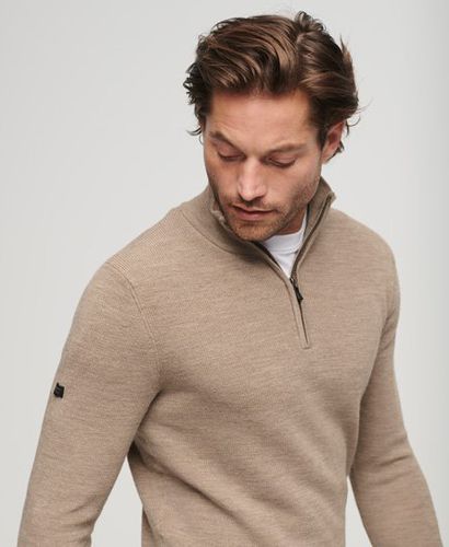 Men's Merino-Pullover mit Halblangem Reißverschluss - Größe: XL - Superdry - Modalova