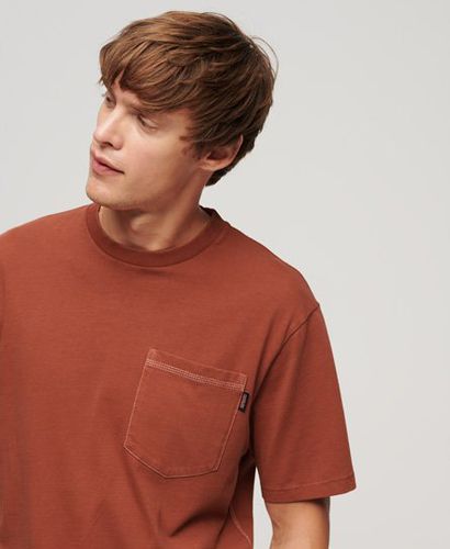 Men's T-Shirt mit Tasche und Kontrastnähten - Größe: L - Superdry - Modalova