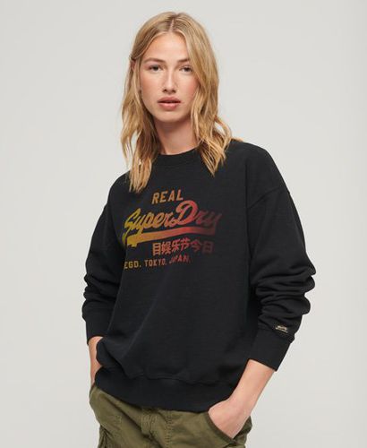 Women's Tonal Vintage Logo Graphic Sweatshirt / Nero Marl - Size: 10 - Superdry - Modalova