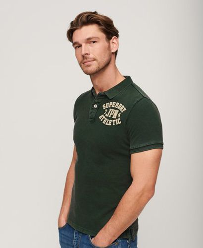 Men's Vintage Athletic Polo Shirt Green / Enamel Green - Size: L - Superdry - Modalova