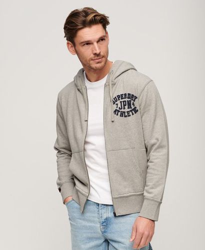 Men's Vintage Athletic Zip Hoodie Light Grey / Light Grey Marl - Size: M - Superdry - Modalova