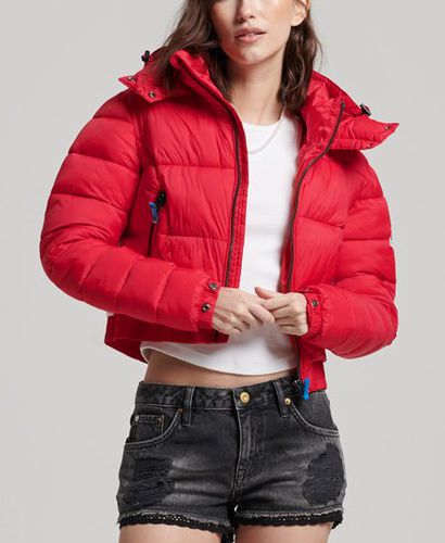 Women's Fuji Cropped Hooded Jacket Red / High Risk Red - Size: 16 - Superdry - Modalova