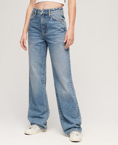 Women's Organic Cotton Wide Leg Jeans Light Blue / Houston Mid Vintage - Size: 26/32 - Superdry - Modalova