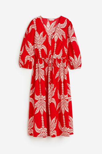 Baumwollkleid mit Ballonärmeln Rot/Palmen, Alltagskleider in Größe S. Farbe: - H&M - Modalova