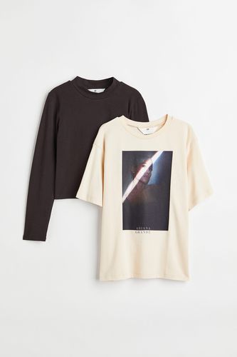 Er-Pack Jerseyshirts Hellbeige/Ariana Grande, T-Shirts & Tops in Größe 134/140. Farbe: - H&M - Modalova