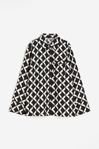 Bluse mit Paspelierung Schwarz/Weiß gemustert, Freizeithemden in Größe M. Farbe: - H&M - Modalova