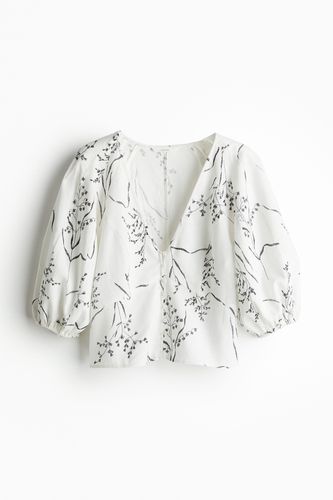 Bluse aus Leinenmix Weiß/Gemustert, Blusen in Größe L. Farbe: - H&M - Modalova