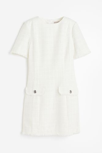 Bouclé-Kleid Weiß, Alltagskleider in Größe 48. Farbe: - H&M - Modalova