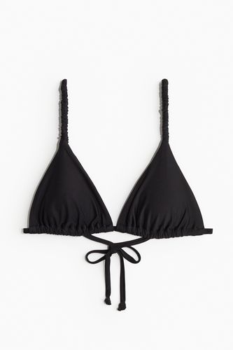 Wattiertes Triangel-Bikinitop Schwarz, Bikini-Oberteil in Größe 42. Farbe: - H&M - Modalova