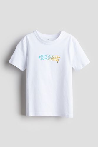 T-Shirt mit Print Weiß/New Digital, T-Shirts & Tops in Größe 134/140. Farbe: - H&M - Modalova