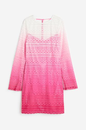Jerseykleid mit durchbrochenem Muster Knallrosa, Alltagskleider in Größe XS. Farbe: - H&M - Modalova