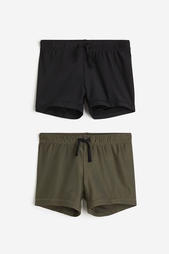 Er-Pack Badehosen Schwarz/Dunkles Khakigrün, Badeshorts in Größe 134/140. Farbe: - H&M - Modalova